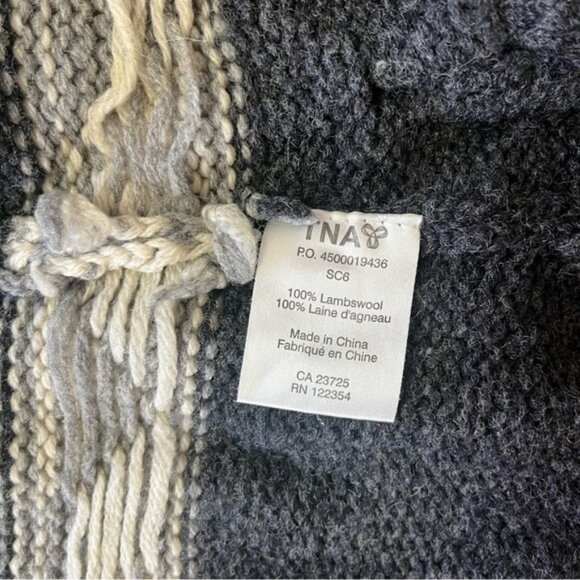 Aritzia TNA 100% Lambs Wool Sea To Sky Zip Up Knitted Cardigan Sweater - Picture 5 of 10